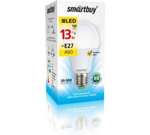 Лампа светодиодная Smartbuy 13Вт Е27 3000К