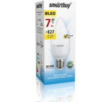 Лампа светод. Smartbuy 7Вт Е27 3000К свеча 