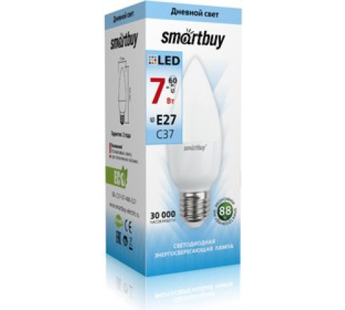 Лампа светод. Smartbuy 7Вт Е27 4000К свеча