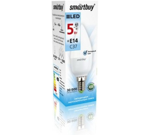 Лампа светод. Smartbuy 5Вт Е14 4000К свеча