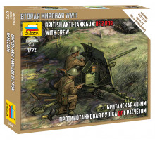 Модель "Брит.пушка QF с расчетом" 1/72 Звезда
