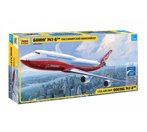Модель "Боинг 747-8" 1/144 Звезда