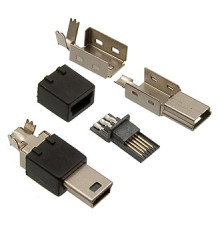 Штекер mini USB на кабель /пайка/