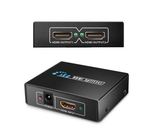Разветвитель /splitter/  HDMI 1вход-2выхода /металл/