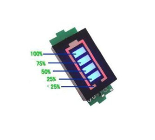 Индикатор зар.Li-ion аккум.7.4В 31х20х7мм.