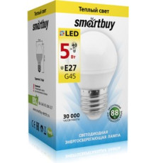 Лампа светод. Smartbuy 5Вт Е27 3000К шар