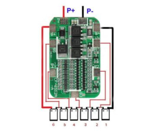 Контроллер зар.-разр. Li-ion аккум.6 ячеек 12А
