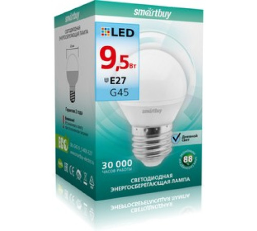 Лампа светод. Smartbuy 9.5Вт Е27 4000К шар