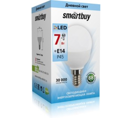 Лампа светод. Smartbuy 7Вт Е14 4000К шар