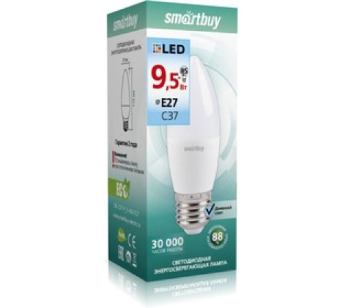 Лампа светод. Smart Buy 9.5Вт Е27 4000К свеча