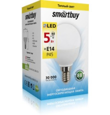 Лампа светод. Smartbuy 5Вт Е14 3000К шар