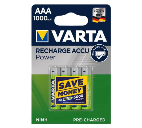 Аккумулятор Varta AAA 1000mA Ni-Mh 1.2Вольта