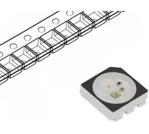 Светодиод SMD 5050RGB  5Вольт 30мА 