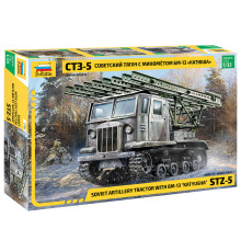  Модель тягоча СТЗ-5 с мином. БМ-13 "катюша 1/35 Звезда