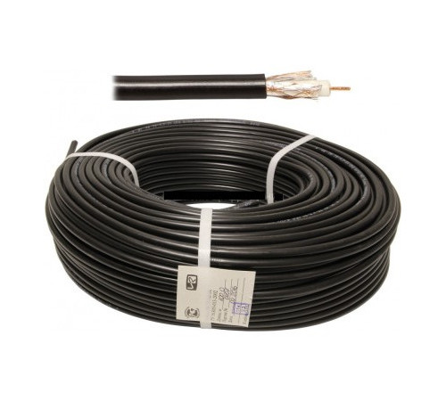 Кабель коаксиал.RG-6U+Cu 75Ом белый/черный Чуваш