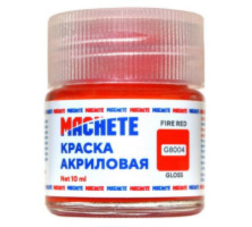 Краска акриловая MACHETE 10 мл, (Красный, глянц.)