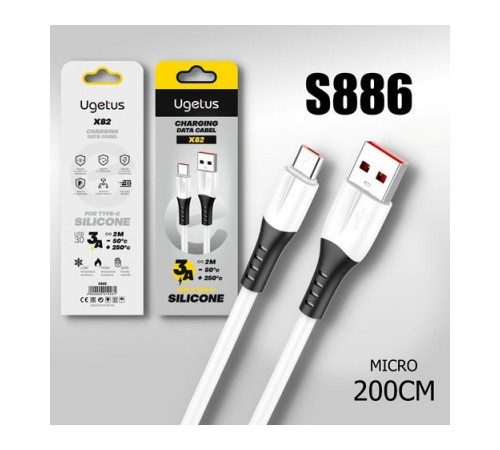 Шнур USB /A/-micro USB 2метра 2.4А X82 SILICON 