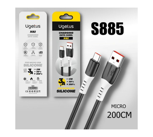 Шнур USB /A/-micro USB 2метра 2.4А X82 SILICON 