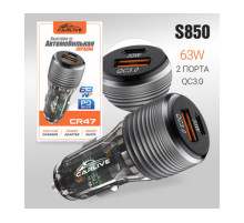 Зарядное уст-во автомоб. USB QC3.0 30W CR47 