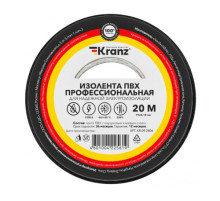 Изолента ПВХ 19ммх20 мет. KRANZ черная