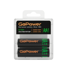 Аккумулятор GoPower AA 2200mAh Li-ion 1.5В. /2шт./