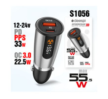 Зарядное уст-во автомоб. QC3.0+PD45W вольтметр